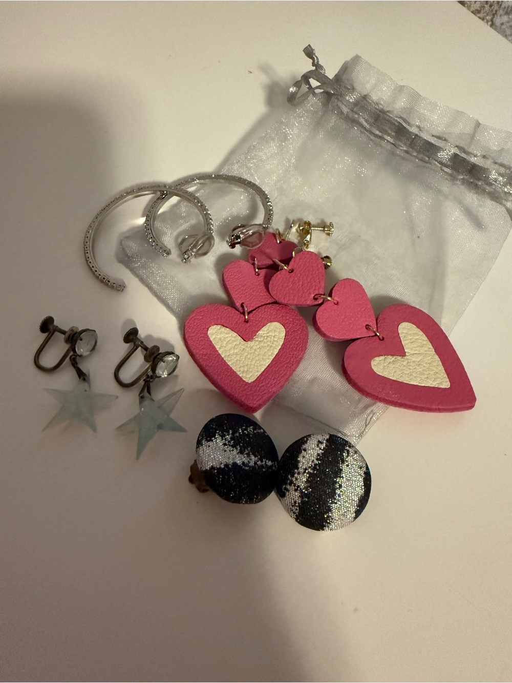 Four pairs of clip on earrings! 🐞🐞